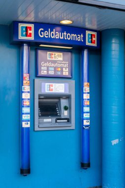 Hamburg, Almanya-15 Şubat 2019: Geldautomat in Hamb ATM 'i