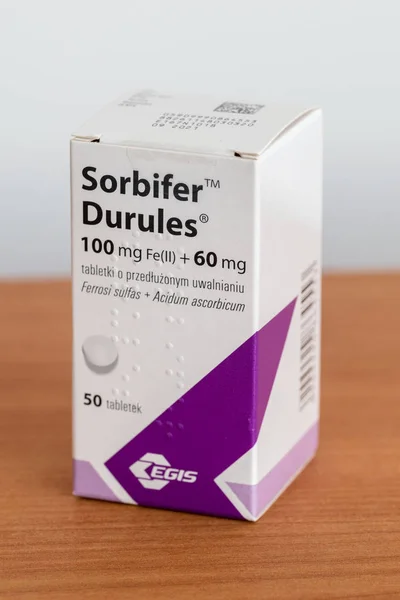 50 tabs of Sorbifer Durules. Iron tablets with sustained release. — Stock Photo, Image