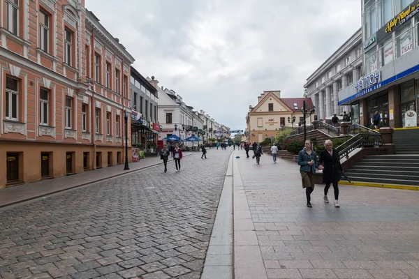 Sowiecka ulica na starym mieście w Grodnie. — Zdjęcie stockowe