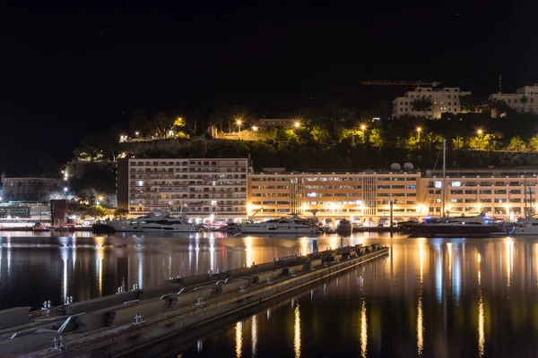 Night view of Port Hercules at Monaco. — Stock Photo, Image