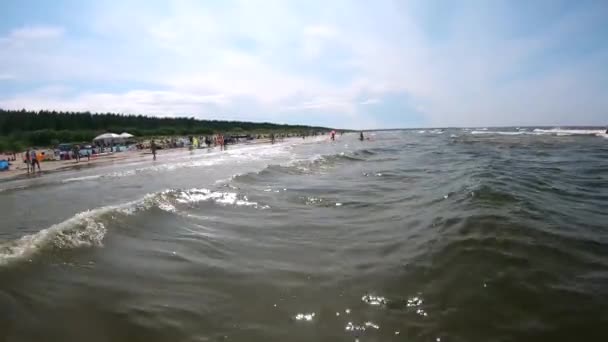 Jantar Polen Juli 2019 Blick Auf Den Strand Der Ostsee — Stockvideo