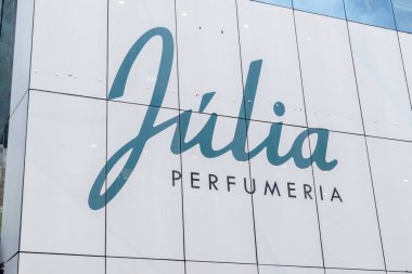 Close-up for logo and sign of Julia Perfumeria. clipart