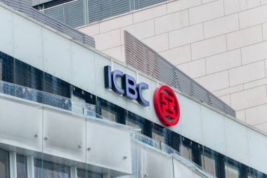 Icbc'nin işareti ve logosu. Industrial and Commercial Bank of China Limited, Çinli çok uluslu bir bankacılık şirketidir..