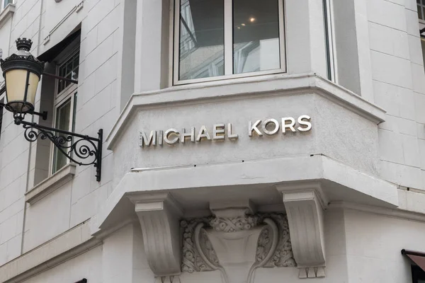 View of Michael Kors sign. Michael Kors is a multinational fashion holding company, incorporated in the British Virgin Islands. — Stock Photo, Image