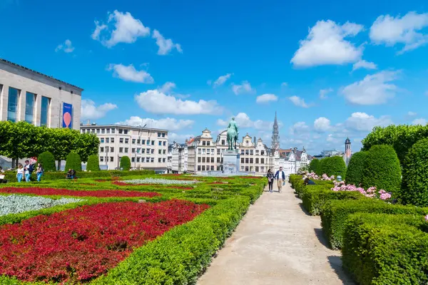 De Mont des arts is een stedelijk complex en historische locatie in het centrum van Brussel. — Stockfoto