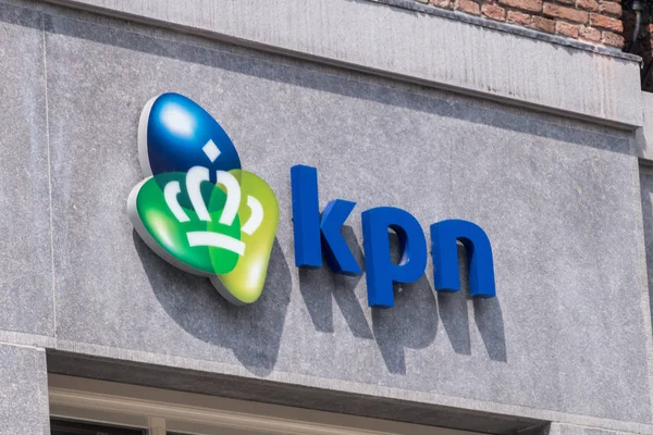 Logo owned by Royal KPN N.V. for KPN. KPN is a Dutch landline and mobile telecommunications company. — Stock Photo, Image