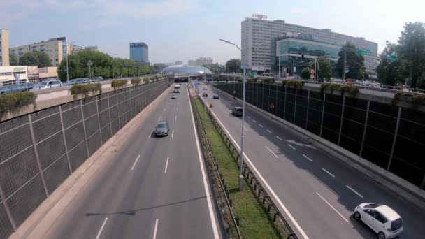 Katowice Polônia Agosto 2019 Estrada Urbana Central Tráfego — Vídeo de Stock