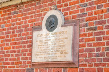 St. Mary Bazilikası 'nda Stanislaw Tomkowicz' li Epitaph. Stanislaw Tomkowicz Polonyalı heykel velisi ve sanat tarihçisiydi..