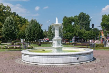 Wieliczka 'daki Kosciuszko Meydanı' ndaki çeşme..