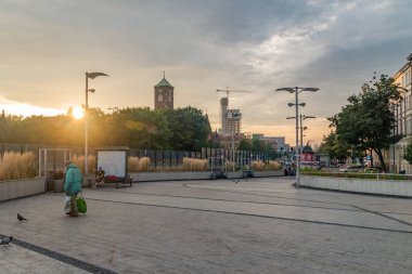 Krakow şehir merkezinde gün doğumu.
