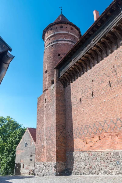 Fortified castle tower of Castle of Warmian Bishops in Olsztyn.