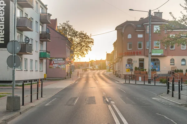 Biskupiec Polonia Junio 2020 Hermoso Amanecer Centro Biskupiec — Foto de Stock