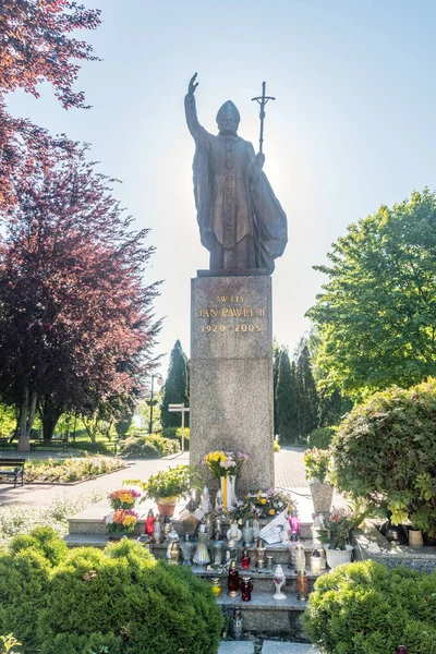 Mragowo Polônia Junho 2020 Estátua João Paulo — Fotografia de Stock