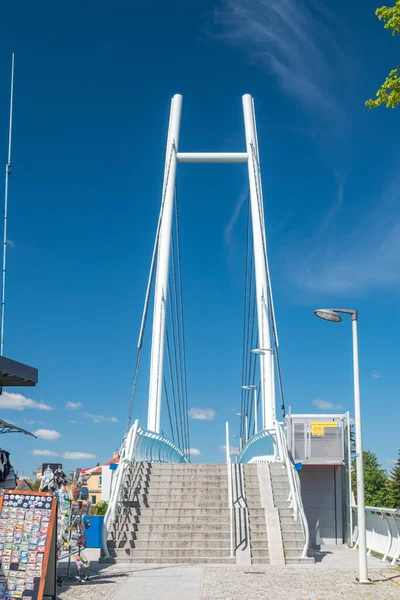 Mikołajki Polska Czerwca 2020 Most Dla Pieszych Mikołajkach — Zdjęcie stockowe
