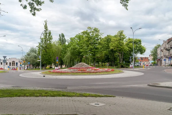 Lomza Polônia Junho 2020 Roundabouts Com Nome Hanka Bielicka — Fotografia de Stock
