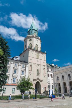 Lublin, Polonya - 11 Haziran 2020: Lublin Trinitarian Tower.