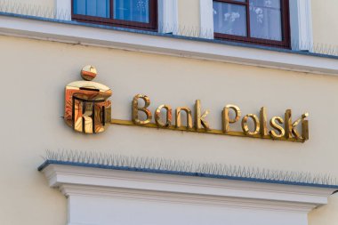 Lublin, Polonya - 11 Haziran 2020: Pko Bank Polski 'nin logosu.
