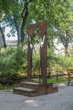 Lublin, Polonya - 11 Haziran 2020 Lublin 'deki Sakson Bahçesinde Sanat.