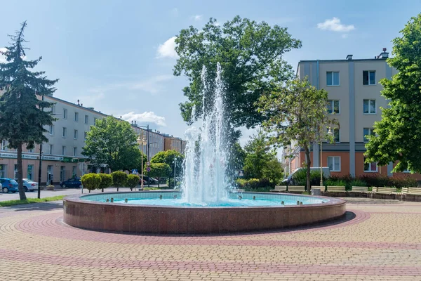 Swidnik Polonia Junio 2020 Fuente Situada Centro Ciudad Swidnik — Foto de Stock