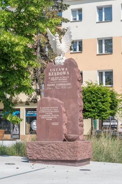 Свидник Польша Июня 2020 Года Памятник Конституции Мая 1791 Года — стоковое фото