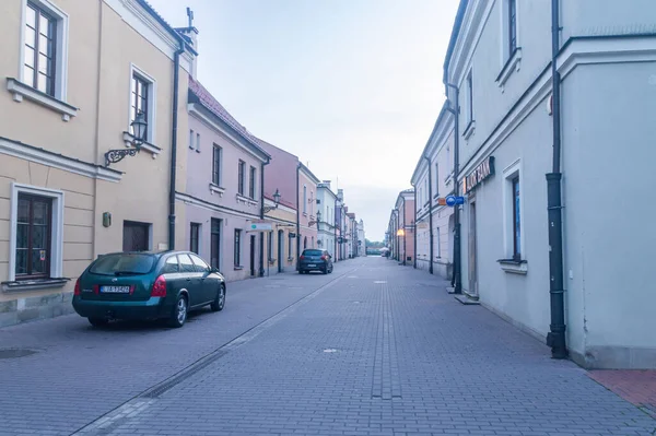波兰Zamosc 2020年6月12日 上午Zamosc老城的空旷街道 — 图库照片