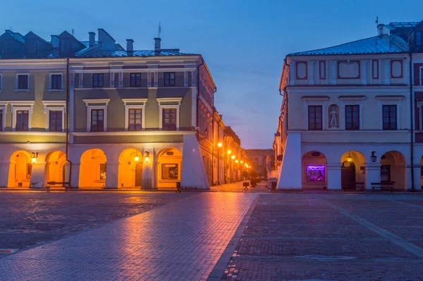 Zamosc Poland June 2020 Architecture Old Town Zamosc Night Historical — Stock Photo, Image