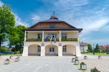 Narol, Polonya - 12 Haziran 2020: Narol Town and Commune Office.