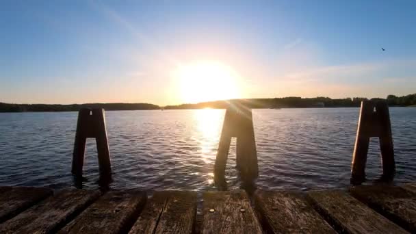 Timelapse Ukiel Lake Sunset Time Olsztyn Lengyelország — Stock videók