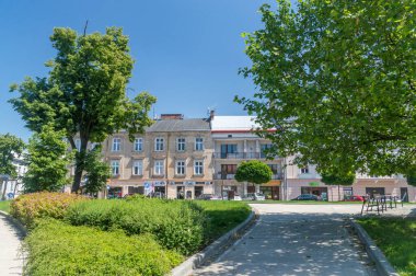 Tarnow, Polonya - 13 Haziran 2020: Jan Szczepanik Meydanı.