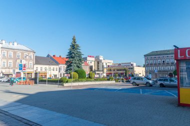 Bielsko-Biala, Polonya - 15 Haziran 2020: Polonya Ordu Meydanı (Polonya: Plac Wojska Polskiego).