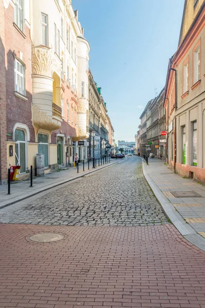 Bielsko Biala Polen Juni 2020 Kopfsteinpflasterstraße Stadtzentrum Von Bielsko Biala — Stockfoto