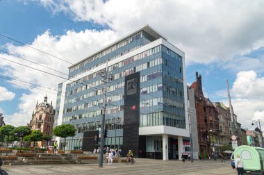 Katowice, Polonya - 15 Haziran 2020: Katowice Belediye Sarayı.