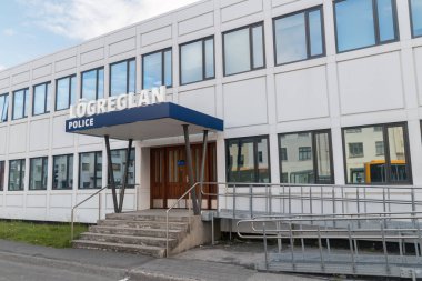 Reykjavik, İzlanda - 19 Haziran 2020: İzlanda Polisi.