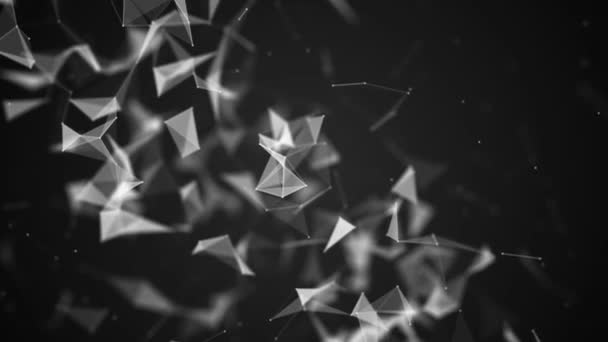Astratto Sfondo Geometrico Blu Con Punti Linee Movimento Ciclo Video — Video Stock