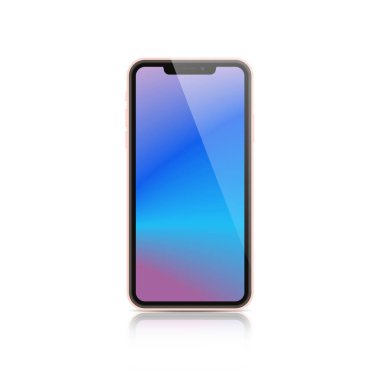 Yüksek detay telefon ön vektör çizim beyaz arka plan üzerinde hisse senedi illüstrasyon izole eps10 biçimi