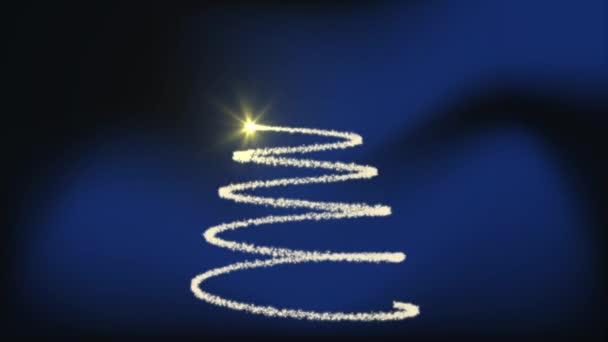 Albero Natale Animato Con Sfondo Blu — Video Stock