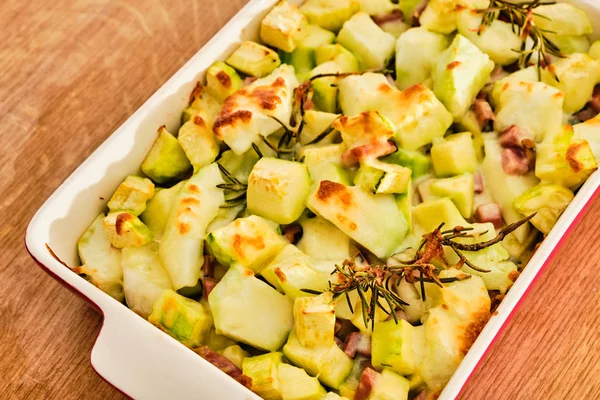 Gratin pattypan and zucchini — Stock Photo, Image