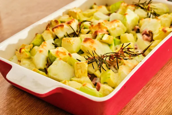 Gratin pattypan and zucchini — Stock Photo, Image