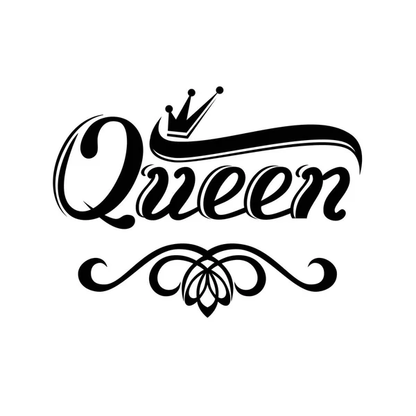 Чорний Логотип Королівською Короною Декоративним Елементом Написом Ізольовано Білому Тлі Ліцензійні Стокові Вектори