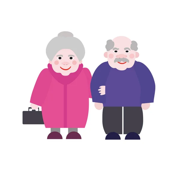 Family of elderly spouses — Stock Vector