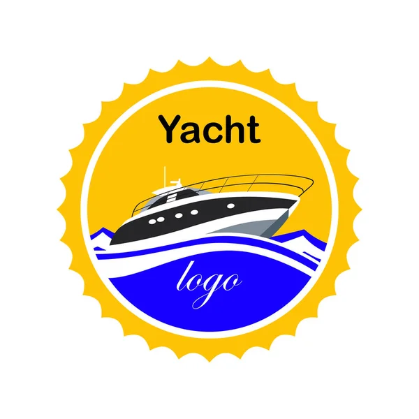 Logo Emblem Yachtreise Design Isoliert Auf Einem Weißen — Stockvektor