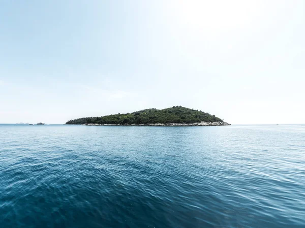 Bella Vista Panoramica Dell Isola Coperta Alberi Lokrum Nel Mar — Foto Stock