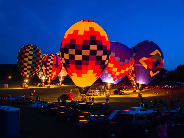 Galena Juni 2018 Heißluftballons Erleuchten Die Nacht Beim Alljährlichen Großen — Stockfoto