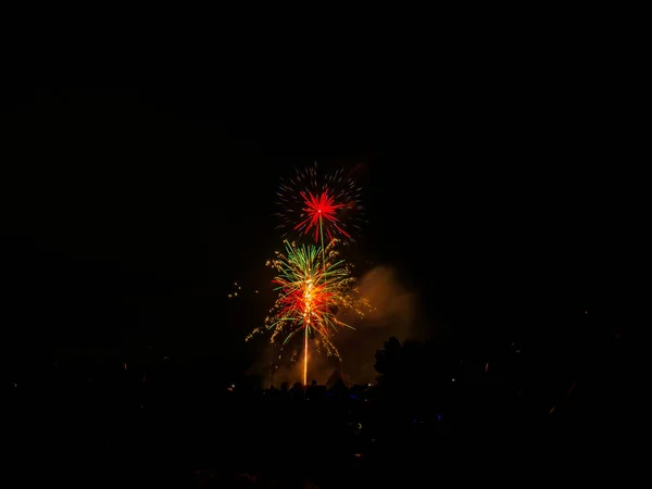 Beautiful Vibrant Colorful Red Green Purple Fourth July Independence Day — Stock Photo, Image