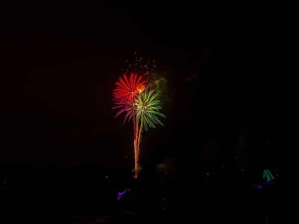 Beautiful Vibrant Colorful Cluster Red Green Purple Fourth July Independence — Stock Photo, Image