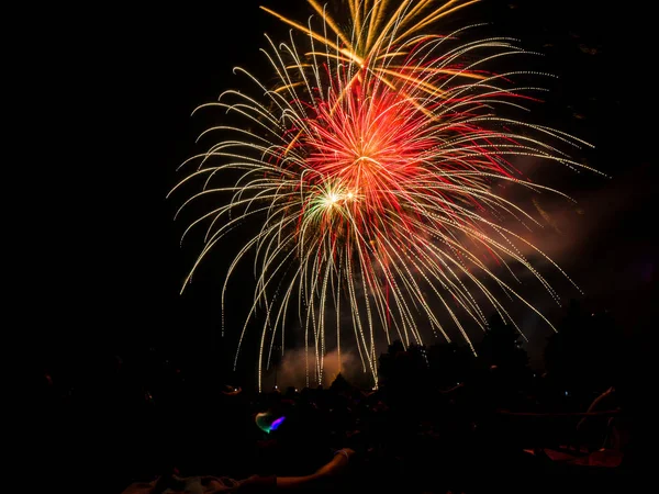 Big Colorful Red Orange Green White Fourth July Independence Day — Stock Photo, Image