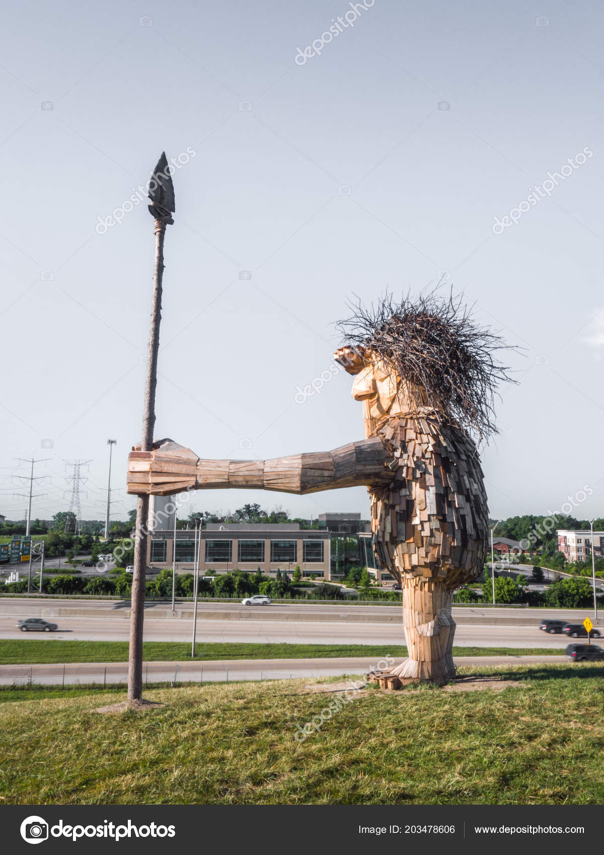 Lisle July 7Th 2018 Joe Guardian Giant Troll Sculpture Created Stock