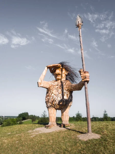 Lisle Juillet 2018 Joe Gardien Une Sculpture Troll Géant Créée — Photo