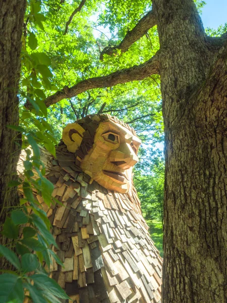 Lisle Juillet 2018 Des Sculptures Géantes Troll Créées Partir Bois — Photo