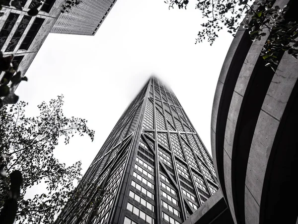 Hermosa Vista Mirando Hacia Lado Edificio Rascacielos Centro Chicago Como —  Fotos de Stock